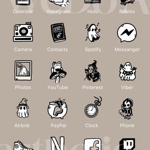 Ghosts & Spells - MAIN PACK - Hand Drawn IOS14 App Icons, IOS16 App Cover, Witchy Fall Autumn Halloween Aesthetic, Icons iPhone + Android
