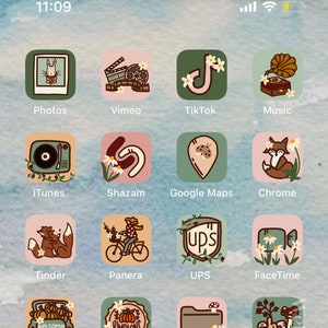 Garden EXTENSION PACK - Hand Drawn Cottagecore IOS16 App Icons Bundle, IOS14 App Covers cute, Spring Summer Aesthetic, Icon iPhone + Android