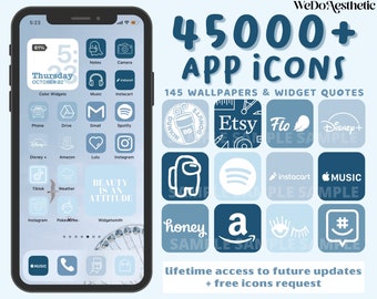 Blue App Icons Etsy