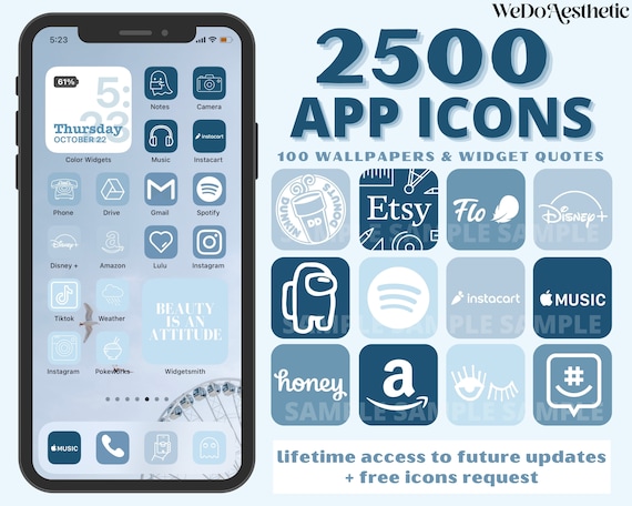 Ios14 App Icons Baby Blue Aesthetic App Covers Icons Etsy Ios14 App Icons Baby Blue Aesthetic App Covers Icons Etsy