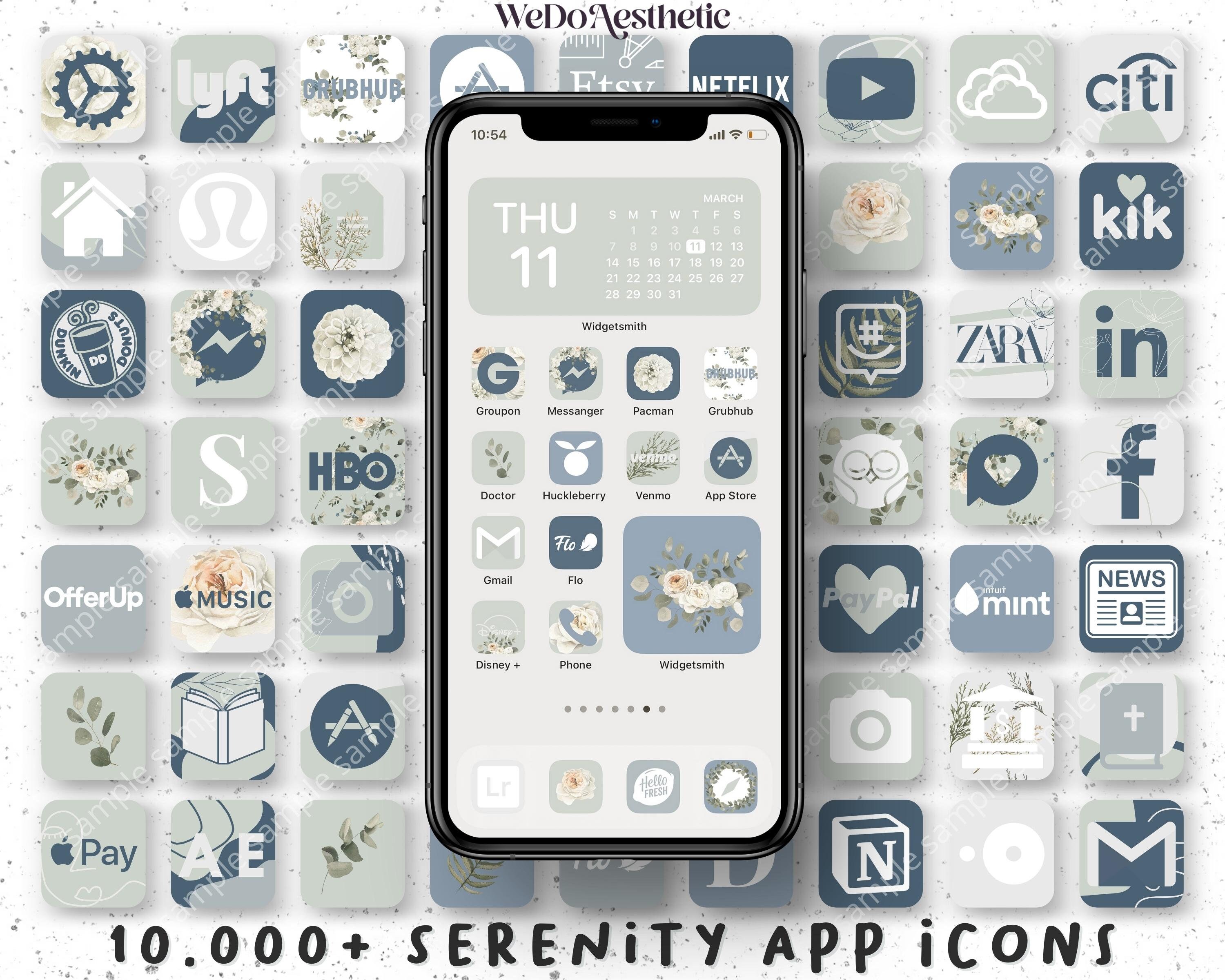 10.000 Serenity App Icons Sage Green Aesthetic Summer - Etsy Sweden