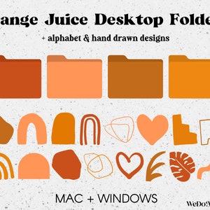 50 Desktop Folder Icons, Mac + Windows Folders Icons, Mac Orange Minimal Icons, Pink Mac Folders, Computer Folders, Desktop Organizer Bundle