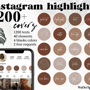 1200+ Instagram Highlights Covers, Handwritten IG Highlight Icons, Story Highlights Natural Colors, Social Media Story Highlights Covers