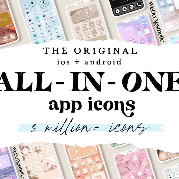 3 Mil+ iOS 16 App Icons Neutral Aesthetic, iOS Icons, Widget iPhone, iPhone App Icons, Pastel App Icons, Neutral iOS Icon Pack, Android Icon