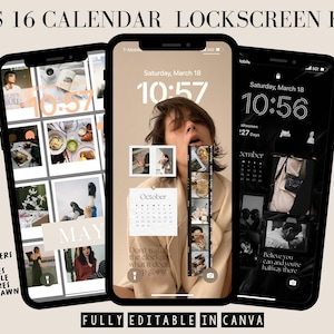 IOS 16 Editable Lockscreen Widgets, IOS 16, Homescreen, iOS 16 Wallpapers , iOS 16 Calendar Wallpaper, Editable, iPhone wallpaper
