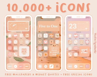 10,000+ Peachy IOS14 App Icons Aesthetic, App Covers, Summer App Icons Bundle, Hand Drawn Icons, Peach App Icons Android, Pastel Icons