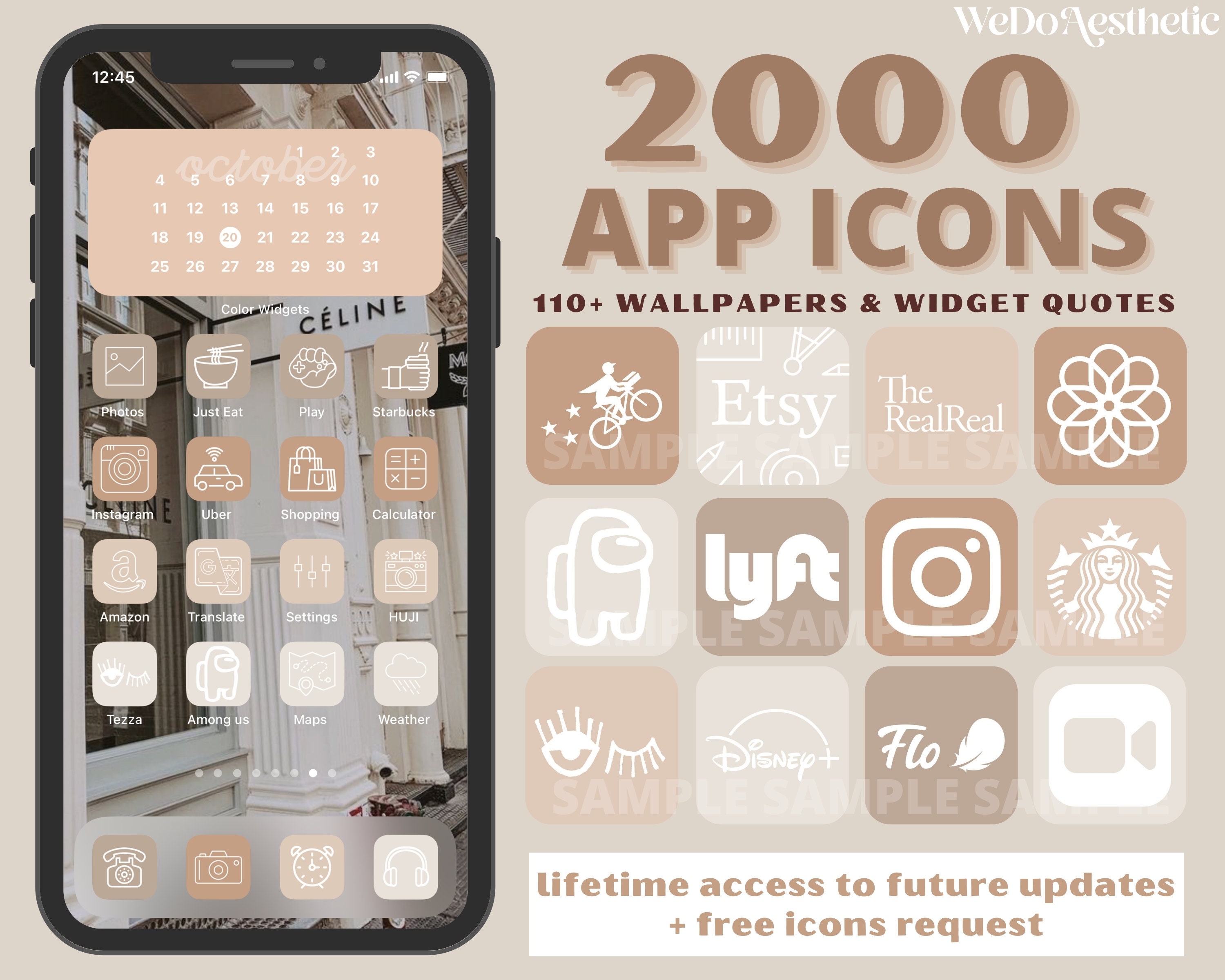 Ios14 App Icons Natural Shades Theme Covers Etsy 