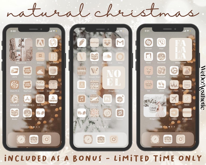 100,000 IOS14 Natural Winter App Icons, Neutral Aesthetic, Icons Bundle, IOS15 App Covers, IOS Themes, Icons iPhone Beige Neutral Boho image 6