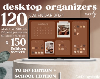 MOODY - CALENDAR 2021 Desktop Wallpaper - Desktop Organizer Wallpaper Autumn for students college work busines, Mac Windows, Desktop Folders