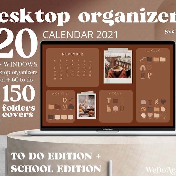 MOODY - CALENDAR 2021 Desktop Wallpaper - Desktop Organizer Wallpaper Autumn for students college work busines, Mac Windows, Desktop Folders