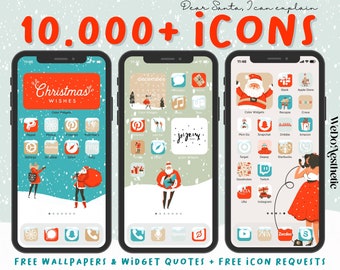 10,000+ Christmas App Icons Bundle, Winter Theme, iOS14 iOS 15 App Covers, Xmas Noel Winter Aesthetic Home Screen, Icon for iPhone + Android