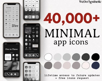 40,000+ IOS14 Black App Icons | Black Aesthetic | Minimal App Icons | Icons Bundle | IOS 14 | Android Icon | Black Icons iPhone