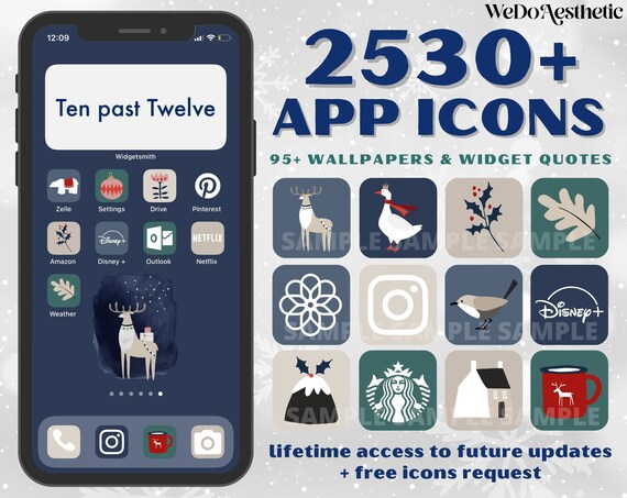 Ios14 App Icons Winter Thema Icons Bundle Ios14 App Etsy