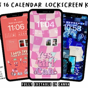IOS 16 Editable Lockscreen Widgets, IOS 16, Homescreen, iOS 16 Wallpapers , iOS 16 Calendar Wallpaper, Editable, iPhone wallpaper
