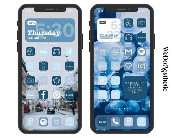 Ios14 App Icons Baby Blue Aesthetic App Covers Icons Etsy Denmark