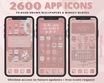 IOS14 App Icons, Rose Gold Aesthetic, App Covers, Icons Bundle, IOS14 App Covers, Pink App Icons, IOS Templates, IOS Themes, Rose Gold Icons