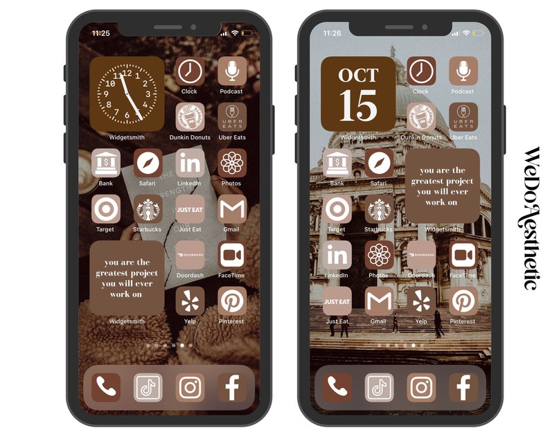 brown app icons aesthetic