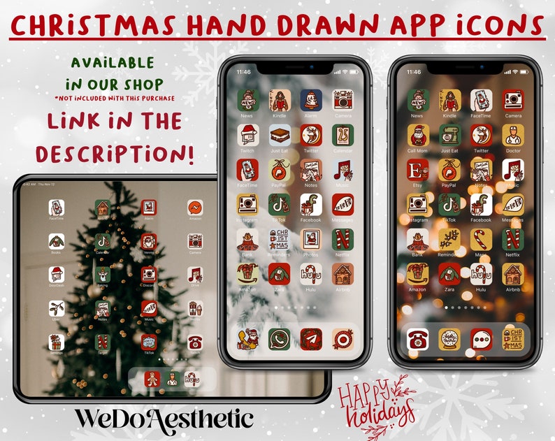 10.000 Christmas Aesthetic App Icons, Icons Bundle, IOS14 App Covers, IOS15, IOS Icons Bundle, IOS14 Aesthetic, Snowy Icons, IOS15 Icons image 2