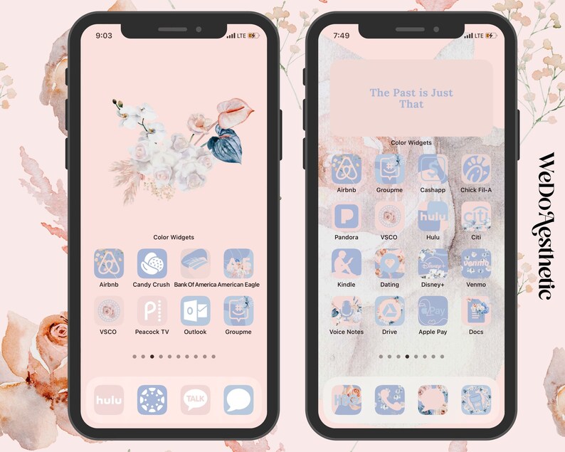 IOS15 Floral App Icons Spring App Icons Flowers App Covers Etsy