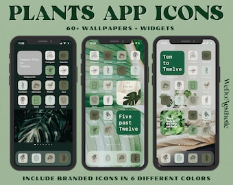 IOS14 App Icons, Plants Theme, Green Icons Bundle, IOS14 App Covers, IOS14, IOS Icons, IOS14 Aesthetic, Plant Icons for iPhone, IOS14 Icons