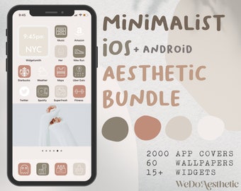 IOS14 App Icons, Natural Boho Aesthetic, App Covers, Icons Bundle, IOS14 App Covers, IOS 14, Android Icons, IOS Themes, Beige Icons iPhone