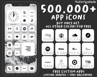 500.000+ IOS14 App Icons, White App Covers, Black IOS 14 Aesthetic, Icons Bundle, Black IOS14 App Covers, Black App Icons, Mega icon pack