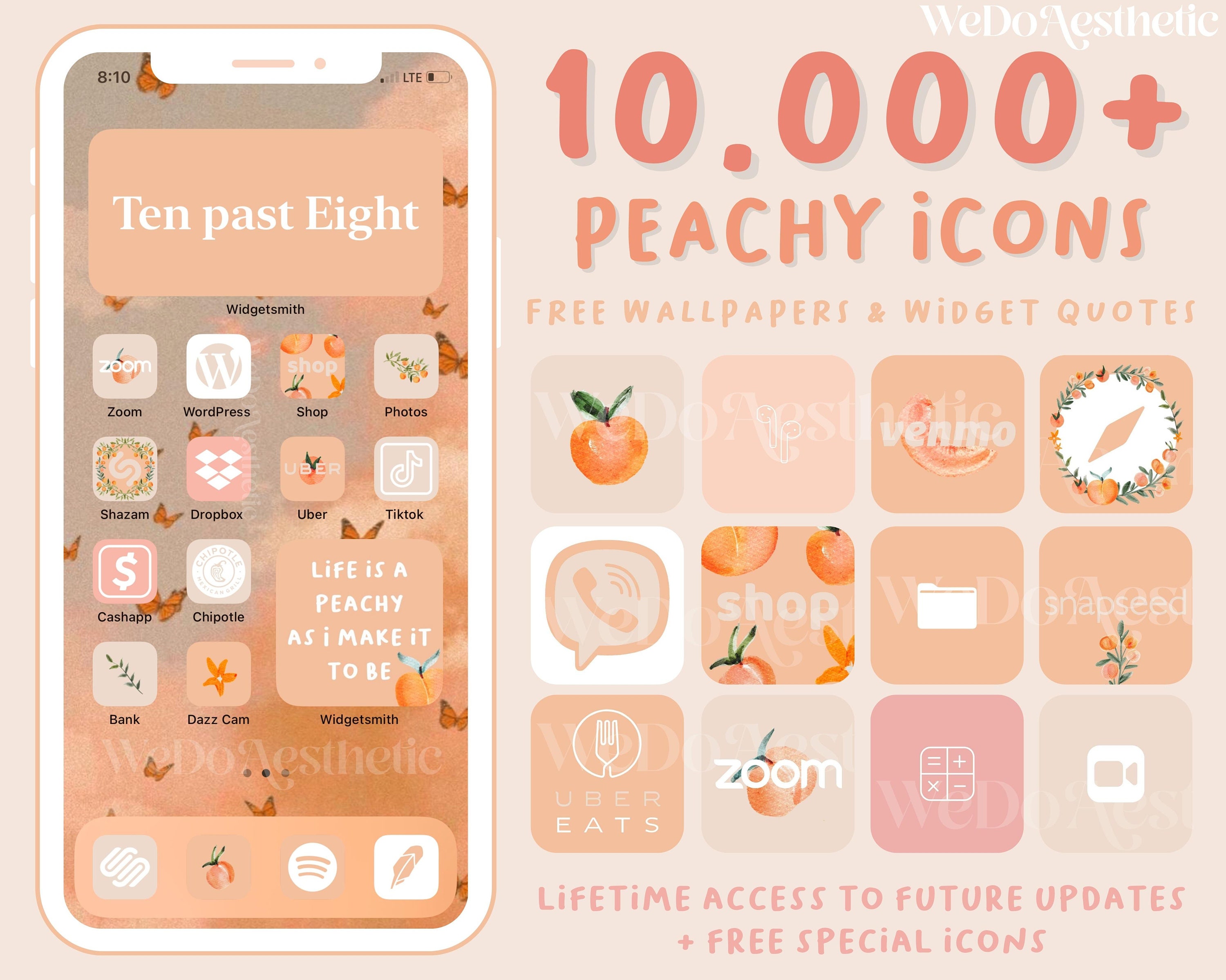 Mochi Peach Cat Cute Gomi App Icons Aesthetic iPhone 