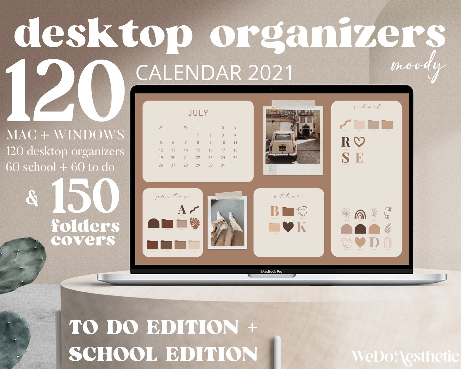 MOODY CALENDAR 2021 Desktop Wallpaper Desktop Organizer Etsy