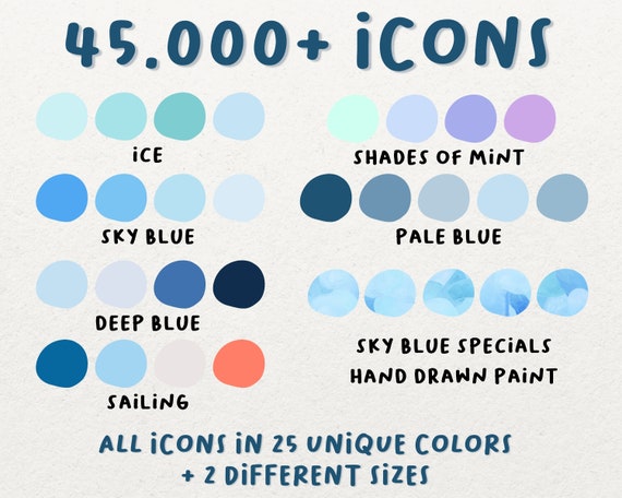 Ios14 App Icons Blue Aesthetic App Covers Azure Etsy