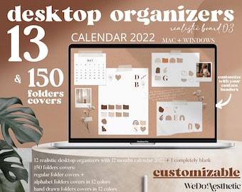 CALENDAR 2022 Desktop Wallpaper  - Desktop Wallpaper Organizer for school college business, Natural Minimal Wallpaper, Mac Windows Organizer