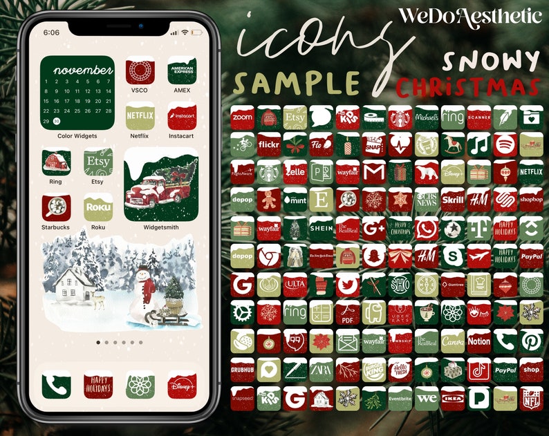 10.000 Christmas Aesthetic App Icons, Icons Bundle, IOS14 App Covers, IOS15, IOS Icons Bundle, IOS14 Aesthetic, Snowy Icons, IOS15 Icons image 3