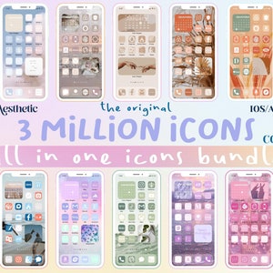 3,000,000+ High Resolution iOS Icons Pack Mega Bundle | iPhone IOS 14 App Aesthetic | Free Custom Icons | IOS15 Phone Home Screen Widget