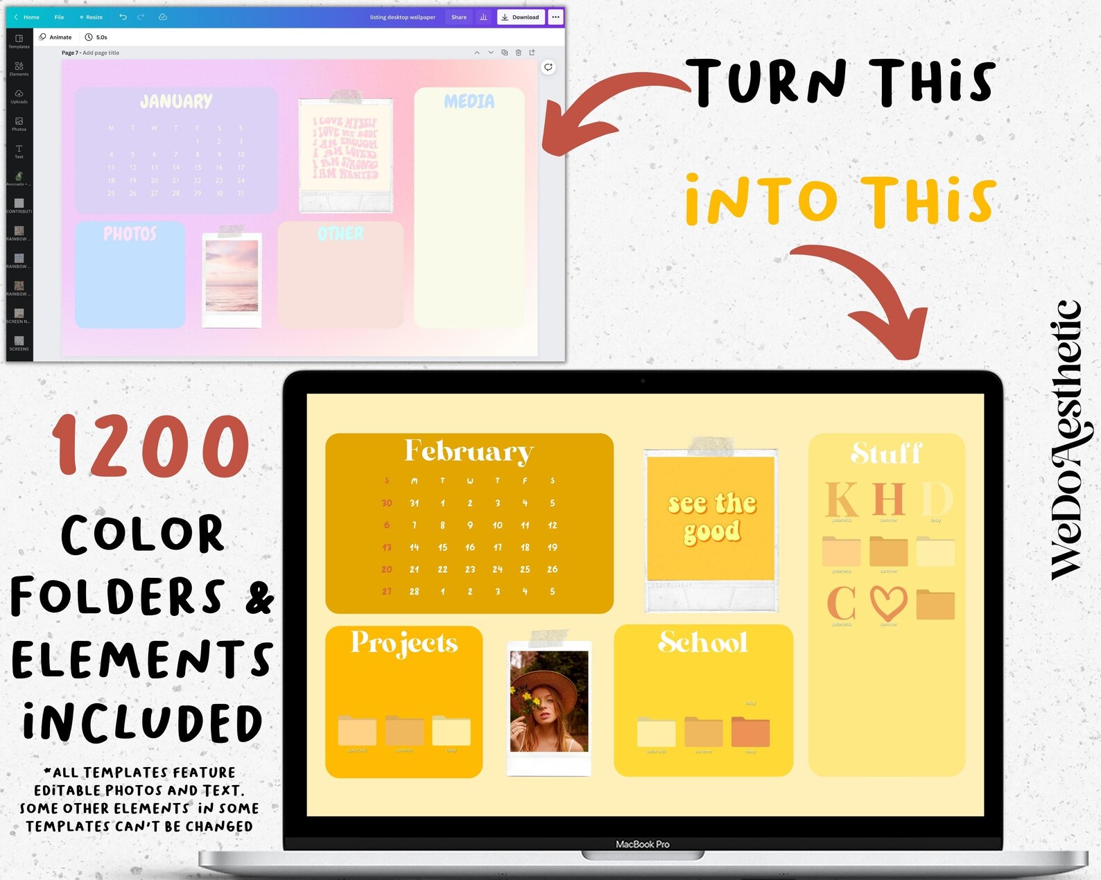 EDITABLE Desktop Wallpaper Organizers Folder Icons Mega Etsy