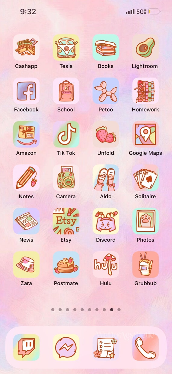 70 Kawaii Cute IOS 14 App Icons Ios 14 Aesthetic Covers 