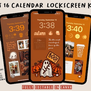 IOS 16 Editable Lockscreen Widgets, IOS 16, Homescreen, iOS 16 Wallpapers, IOS16 Fall Widgets, iOS 16 Calendar Wallpapers, editable