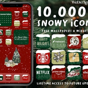 10.000 Christmas Aesthetic App Icons, Icons Bundle, IOS14 App Covers, IOS15, IOS Icons Bundle, IOS14 Aesthetic, Snowy Icons, IOS15 Icons image 1