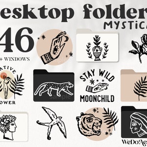 146 Desktop Folder Icons, Mac + Windows Folders Icons, Mac Natural Minimal Icons, Desktop Folders Mystic, Mac Folders, Folders Icons Magical