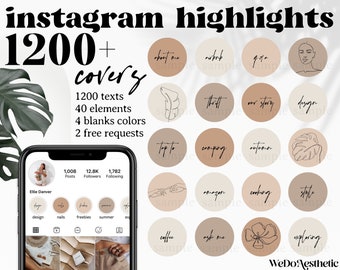 1200 Instagram Highlights Covers Handwritten IG Highlight | Etsy