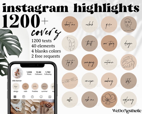 1200 Instagram Highlights Covers Handwritten IG Highlight | Etsy