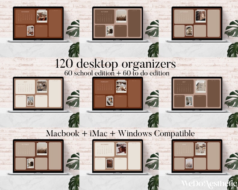 MOODY CALENDAR 2021 Desktop Wallpaper Desktop Organizer Etsy