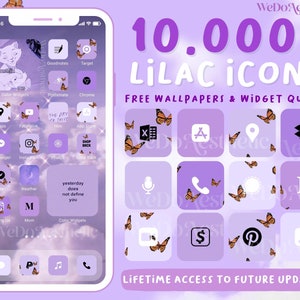 10,000+ Lilac Butterflies App Icons, Purple Aesthetic, Pastel App Covers, IOS15 Cute App Icons, Aesthetic Home Screen, iPhone + Android