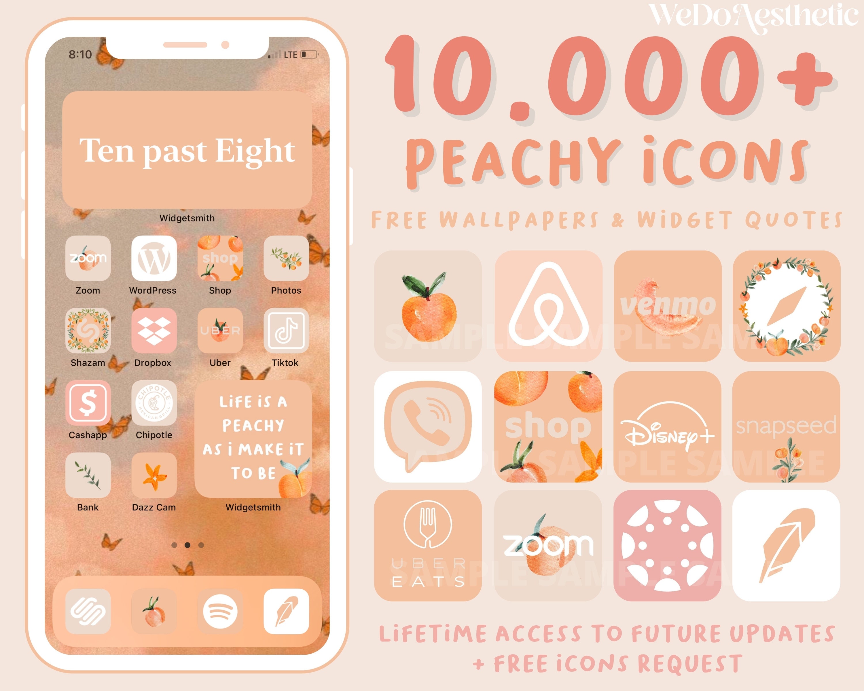 IOS14 App Icons Peachy Aesthetic App Covers Peach Icon Etsy België.