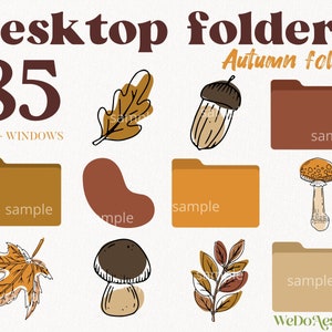 85 Autumn Fall Desktop Folder Icons, Mac + Windows Folders Icons, Mac Natural Minimal Icons, Desktop Folders, Mac Folders, Desktop Organizer