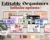2025-2027 EDITABLE CALENDAR Desktop Wallpaper Organizers + Folder Icons, Mega Bundle Mac + Windows, School Work Business Productivity