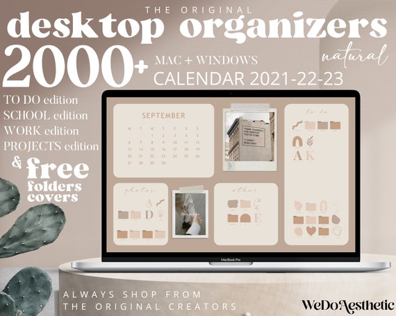 Calendar 2021 2022 2023 Desktop Organizer Wallpaper Folder | Etsy