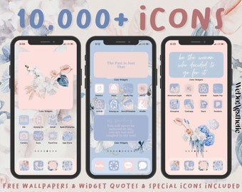 10,000+ Spring App Icons, Blooms App Covers, App Icons Flowers, Pink Blue Azure Rose, IOS15 Widgets, Cute Icons, Iphone + Android