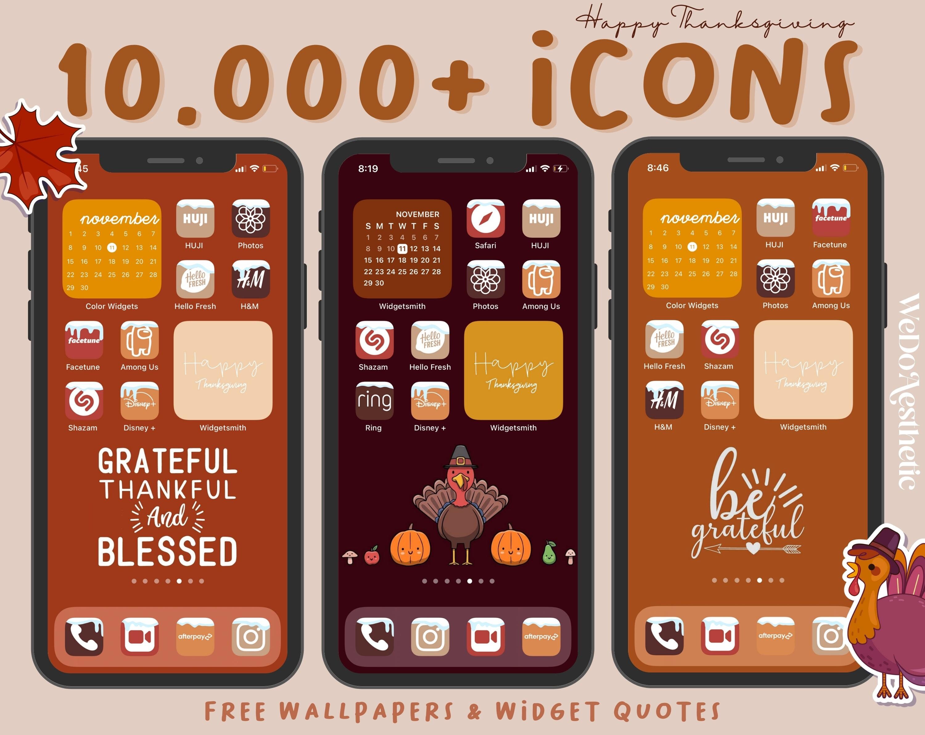 10000 App Icons Thanksgiving Theme Ios15 App Covers Fall - Etsy Ireland