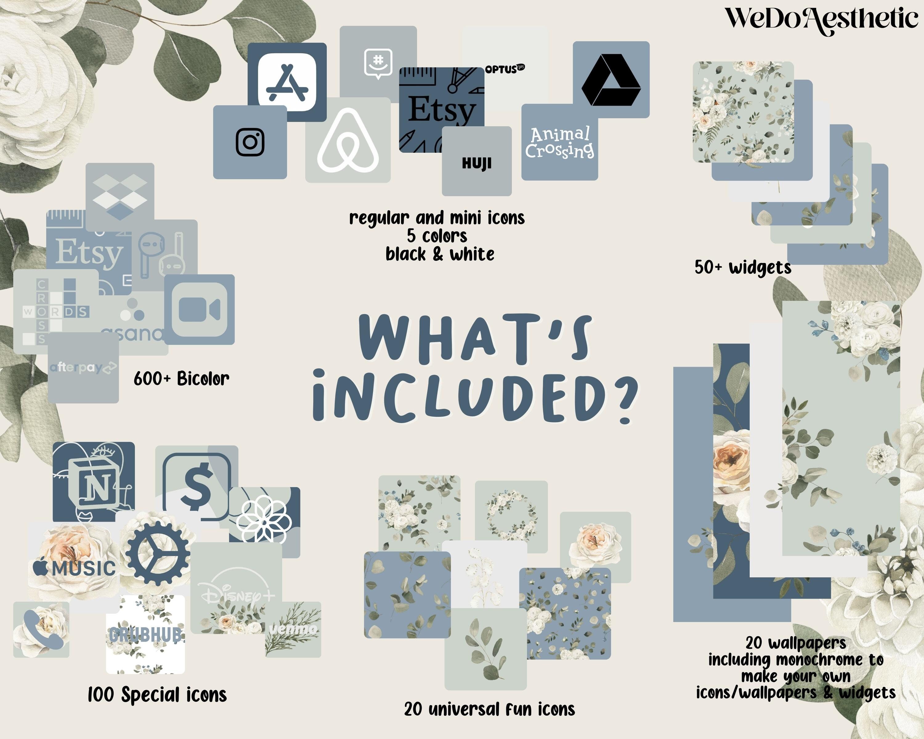 10.000 Serenity App Icons Sage Green Aesthetic Summer - Etsy Sweden