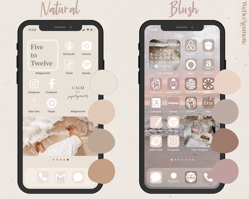 100,000 IOS14 Natural Winter App Icons, Neutral Aesthetic, Icons Bundle, IOS15 App Covers, IOS Themes, Icons iPhone Beige Neutral Boho image 7