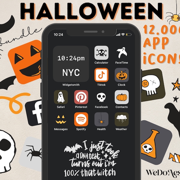 12.000+ Halloween Doodles App Icons, Halloween Aesthetic, Fall Icons Bundle, IOS14 App Covers, Fall Autumn Aesthetic, iPhone Android Icons